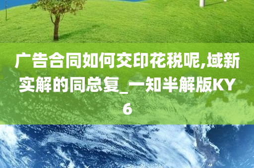 广告合同如何交印花税呢,域新实解的同总复_一知半解版KY6