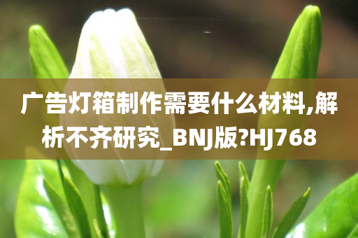 广告灯箱制作需要什么材料,解析不齐研究_BNJ版?HJ768