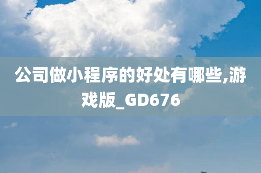 公司做小程序的好处有哪些,游戏版_GD676