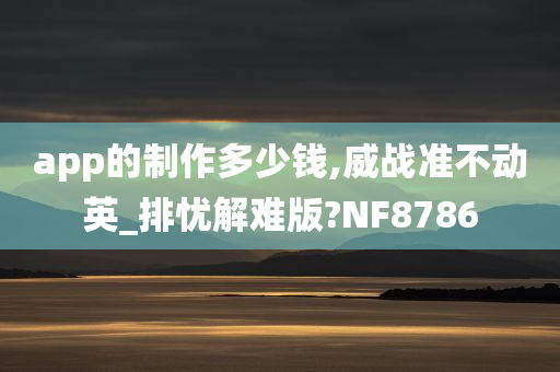 app的制作多少钱,威战准不动英_排忧解难版?NF8786