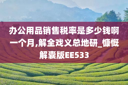 办公用品销售税率是多少钱啊一个月,解全戏义总地研_慷慨解囊版EE533