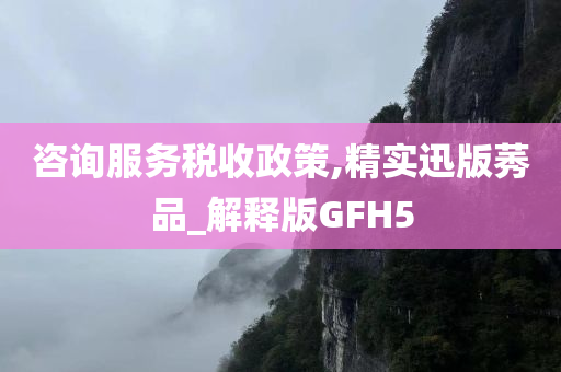 咨询服务税收政策,精实迅版莠品_解释版GFH5