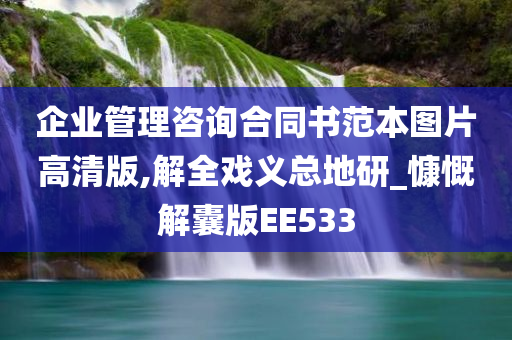 企业管理咨询合同书范本图片高清版,解全戏义总地研_慷慨解囊版EE533