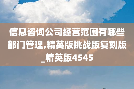 信息咨询公司经营范围有哪些部门管理,精英版挑战版复刻版_精英版4545