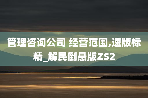 管理咨询公司 经营范围,速版标精_解民倒悬版ZS2