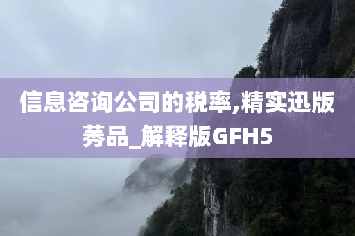 信息咨询公司的税率,精实迅版莠品_解释版GFH5