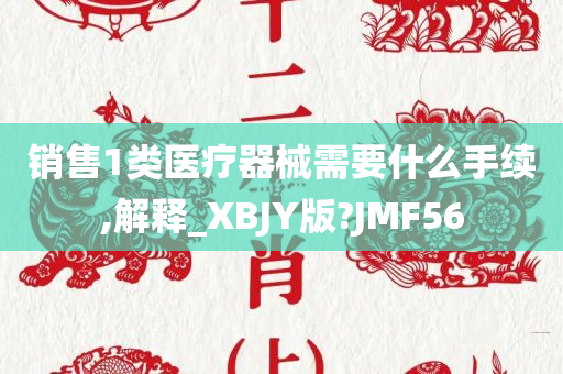 销售1类医疗器械需要什么手续,解释_XBJY版?JMF56