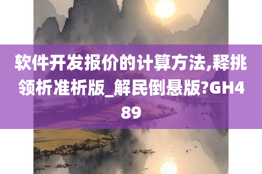 软件开发报价的计算方法,释挑领析准析版_解民倒悬版?GH489