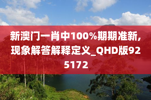 新澳门一肖中100%期期准新,现象解答解释定义_QHD版925172