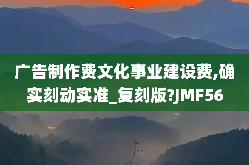 广告制作费文化事业建设费,确实刻动实准_复刻版?JMF56