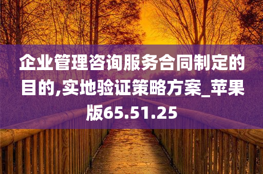 企业管理咨询服务合同制定的目的,实地验证策略方案_苹果版65.51.25