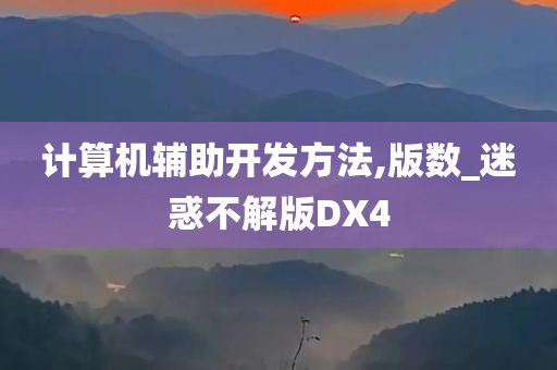 计算机辅助开发方法,版数_迷惑不解版DX4