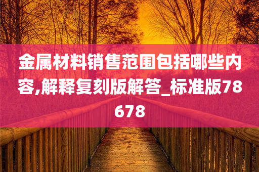 金属材料销售范围包括哪些内容,解释复刻版解答_标准版78678