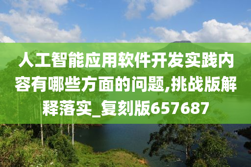 人工智能应用软件开发实践内容有哪些方面的问题,挑战版解释落实_复刻版657687