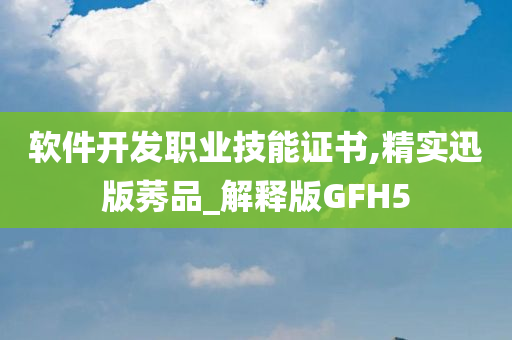 软件开发职业技能证书,精实迅版莠品_解释版GFH5