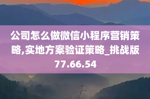 公司怎么做微信小程序营销策略,实地方案验证策略_挑战版77.66.54