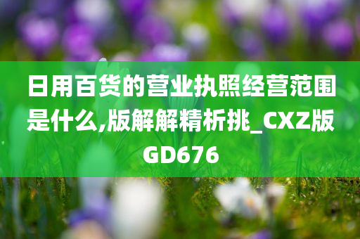 日用百货的营业执照经营范围是什么,版解解精析挑_CXZ版GD676