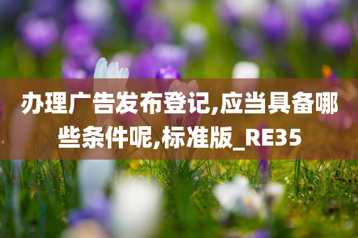 办理广告发布登记,应当具备哪些条件呢,标准版_RE35