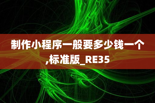 制作小程序一般要多少钱一个,标准版_RE35