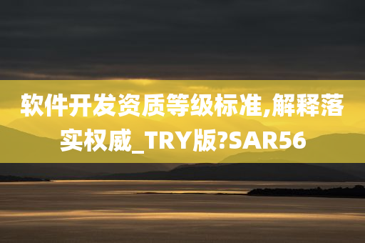 软件开发资质等级标准,解释落实权威_TRY版?SAR56