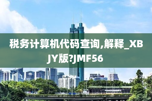 税务计算机代码查询,解释_XBJY版?JMF56