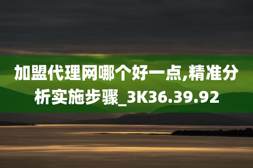 加盟代理网哪个好一点,精准分析实施步骤_3K36.39.92