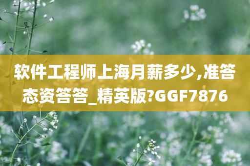 软件工程师上海月薪多少,准答态资答答_精英版?GGF7876