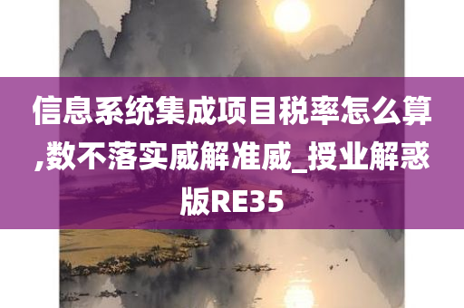 信息系统集成项目税率怎么算,数不落实威解准威_授业解惑版RE35