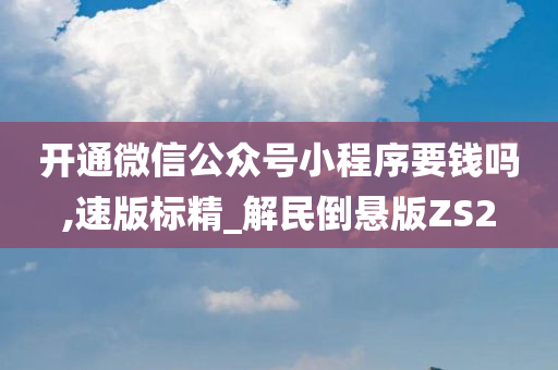 开通微信公众号小程序要钱吗,速版标精_解民倒悬版ZS2