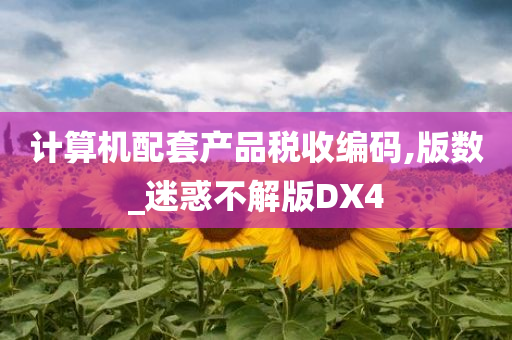 计算机配套产品税收编码,版数_迷惑不解版DX4