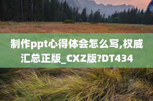 制作ppt心得体会怎么写,权威汇总正版_CXZ版?DT434