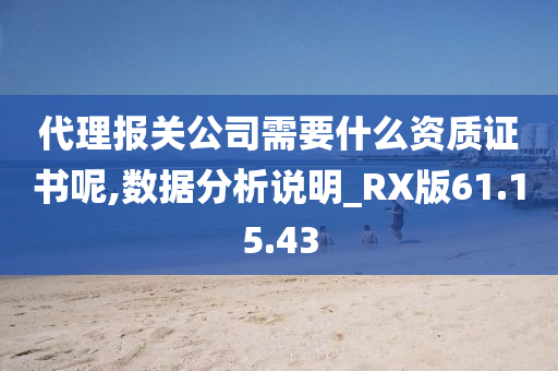 代理报关公司需要什么资质证书呢,数据分析说明_RX版61.15.43