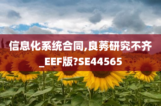 信息化系统合同,良莠研究不齐_EEF版?SE44565