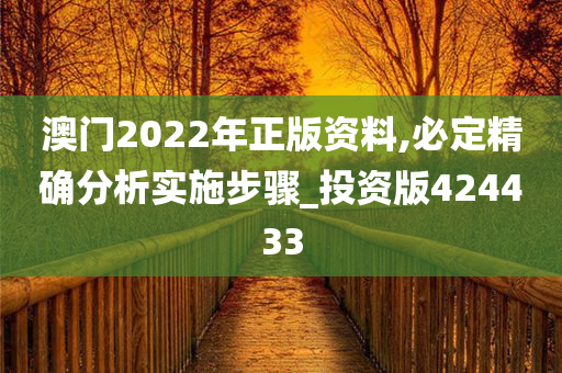 澳门2022年正版资料,必定精确分析实施步骤_投资版424433