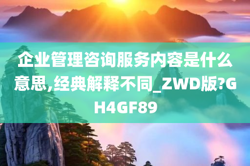 企业管理咨询服务内容是什么意思,经典解释不同_ZWD版?GH4GF89