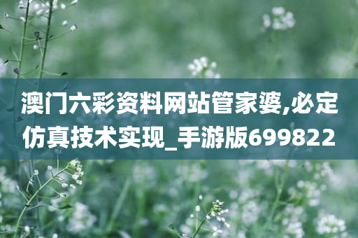 澳门六彩资料网站管家婆,必定仿真技术实现_手游版699822