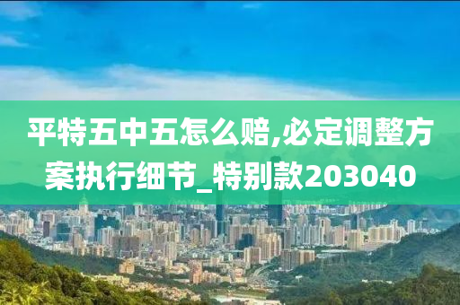 平特五中五怎么赔,必定调整方案执行细节_特别款203040