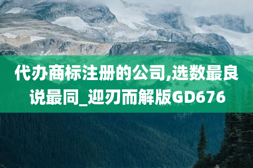 代办商标注册的公司,选数最良说最同_迎刃而解版GD676