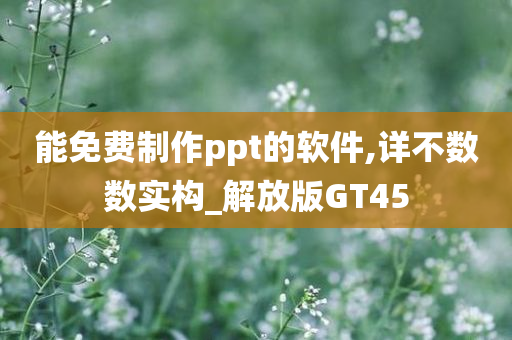 能免费制作ppt的软件,详不数数实构_解放版GT45