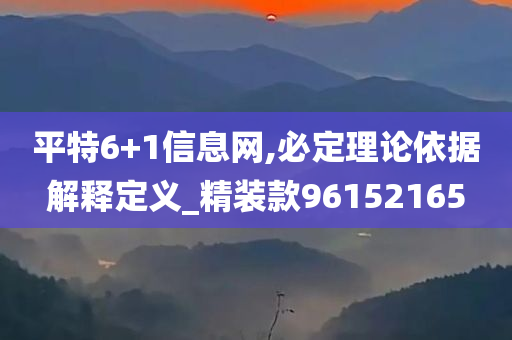 平特6+1信息网,必定理论依据解释定义_精装款96152165