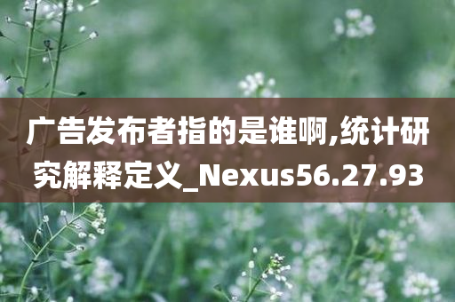 广告发布者指的是谁啊,统计研究解释定义_Nexus56.27.93