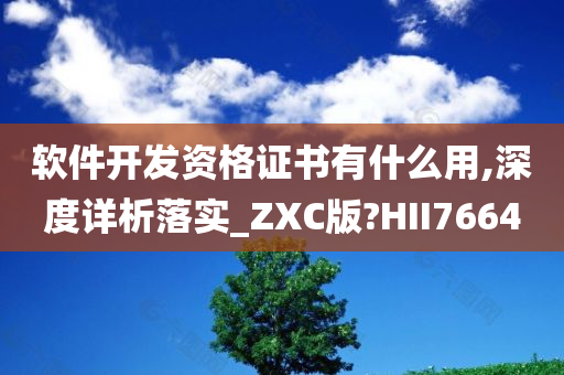 软件开发资格证书有什么用,深度详析落实_ZXC版?HII7664