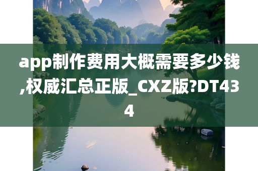 app制作费用大概需要多少钱,权威汇总正版_CXZ版?DT434