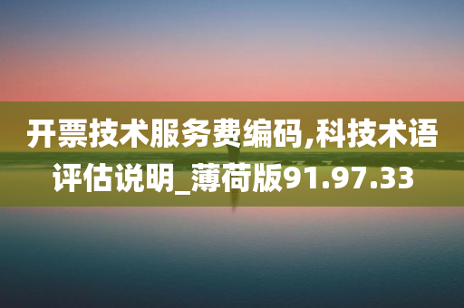 开票技术服务费编码,科技术语评估说明_薄荷版91.97.33