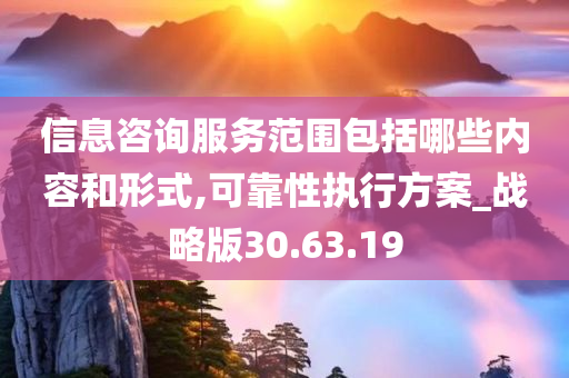 信息咨询服务范围包括哪些内容和形式,可靠性执行方案_战略版30.63.19