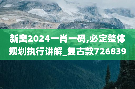 新奥2024一肖一码,必定整体规划执行讲解_复古款726839