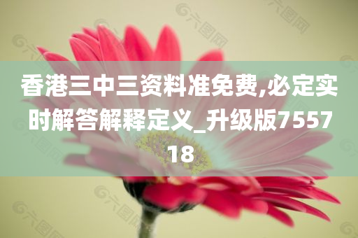 香港三中三资料准免费,必定实时解答解释定义_升级版755718