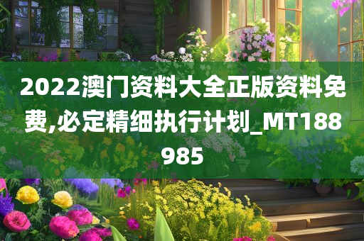 2022澳门资料大全正版资料免费,必定精细执行计划_MT188985