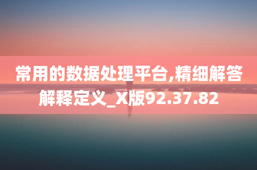 常用的数据处理平台,精细解答解释定义_X版92.37.82