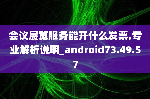 会议展览服务能开什么发票,专业解析说明_android73.49.57